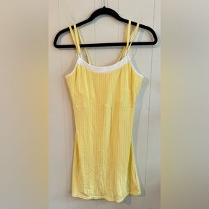 Wimbledon Women’s Pale Yellow Double Strap Tennis Dress, S